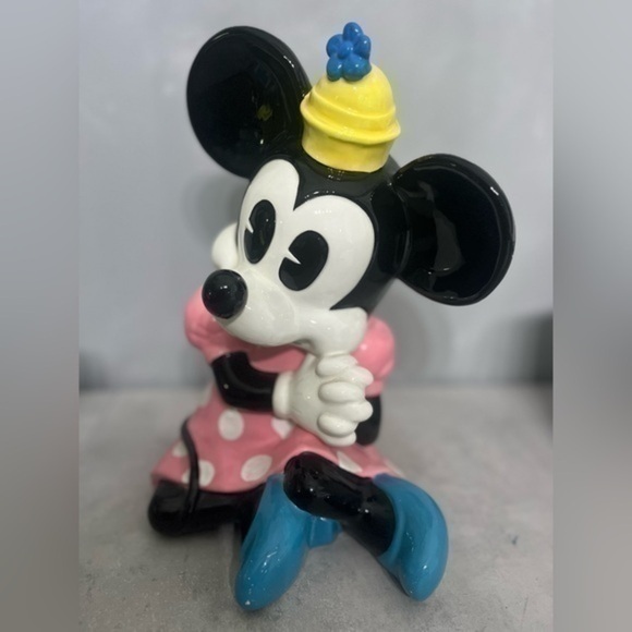 VINTAGE | DISNEY | Large 11" Vintage Pie Eyed Sitting Minnie Mouse Ceramic Model - Picture 7 of 7